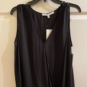 COLLECTIVE CONCEPTS BLACK CHIFFON SLEEVELESS BLOUSE